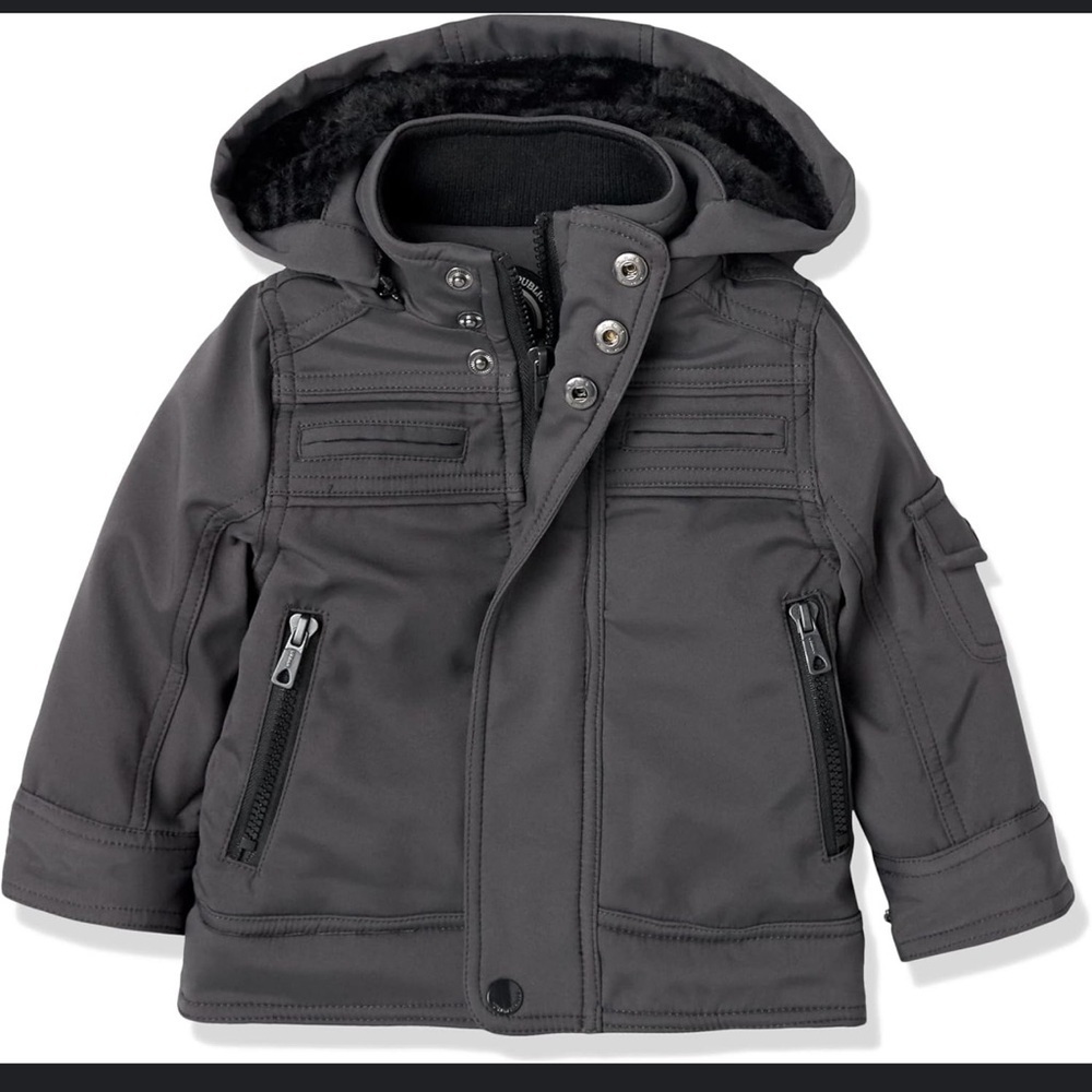 URBAN REPUBLIC Boys Techno Shell Zip-Off Hood Jacket 4T